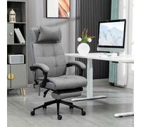 Vinsetto Office Chair with 6-point Vibration Massage and Heat, Computer Chair with Adjustable Height, Head Pillow, Footrest for Home, Grey Grey