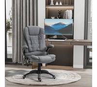 Vinsetto Grey Office Chair, Reclining Design with Heating and Massage Features, Grey