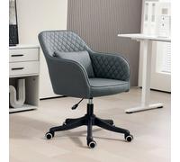 Vinsetto Microfibre Office Desk Chair with USB Powered Massage Pillow, Grey