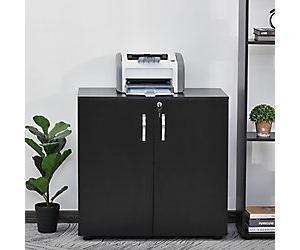 Vinsetto Particle Board File Cabinet Lockable 800 x 400 x 800 mm Black