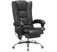 Vinsetto PU Leather Vibration Massage Office Chair With Heat - Black | TJ Hughes