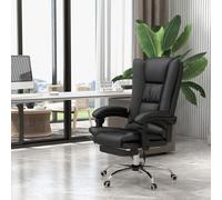 Vinsetto PU Leather Massage Office Chair with Heat - 4-Point Back Massage, 3 Modes, 3-Level Heat, Footrest, 135 Recline (921-667V70BK)