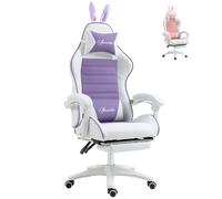 Vinsetto Purple Racing Style Gaming Chair with Footrest Removable Rabbit Ears | TJ Hughes