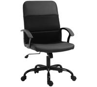 Vinsetto PVC Leather & Mesh Panel Office Chair Swivel Seat w/ Padding Ergonomic | TJ Hughes