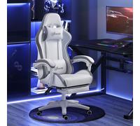 Vinsetto Racing Style Gaming Chair with Footrest, Grey, Grey