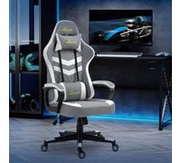 VINSETTO Racing Gaming Chair w/ Lumbar Support, Headrest, Gamer Office Chair in Grey VINSETTO Grey