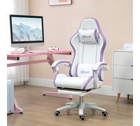 Vinsetto Racing Style Gaming Chair with Reclining Function Footrest, Grey - Purple