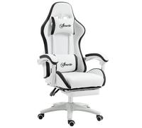 VINSETTO Racing Style Gaming Chair with Reclining Function Footrest in White VINSETTO White