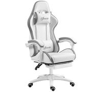 Portland Blue Racing Style Gaming Chair with Reclining Footrest - Size: 129 x 65 x 65cm - Wilko