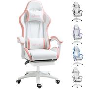 Vinsetto Racing Style Gaming Chair with Reclining Function Footrest - Pink, Pink