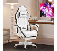 Vinsetto Racing Style Gaming Chair With Reclining Function, White And Black