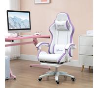 Vinsetto Gaming Chair, Recliner with PU Leather, 360 Swivel, Footrest & Lumbar Support, Purple Aosom UK