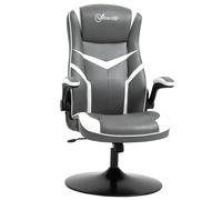 Vinsetto Racing Video Game Chair PVC Leather Computer Gaming Chair Grey - Grey