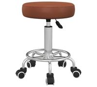 Vinsetto Round PU leather Salon Beautician Stool Adjustable Height, Brown