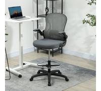 Vinsetto Standing Desk Chair with Adjustable Footrest, Charcoal Grey, Charcoal Grey