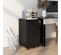 Vinsetto Steel File Cabinet With Hanging Bar For Letter A4 Legal Size Black