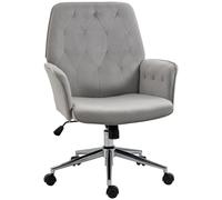 Vinsetto Swivel Computer Chair w/ Arm Modern Style Tufted Home Office Light Grey