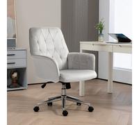Vinsetto Swivel Computer Chair W/ Arm Modern Style Tufted Home Office Light Grey