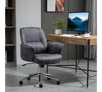 Vinsetto Swivel Computer Office Chair Mid Back Desk Chair For Home, Deep Grey