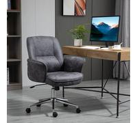 VINSETTO Swivel Computer Office Chair Mid Back Desk Chair Home Study Bedroom in Mid Grey VINSETTO Mid Grey