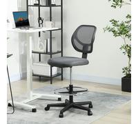 Vinsetto Swivel Mesh Office Chair w/ Adjustable Footrest Ring, Charcoal Grey - Charcoal grey
