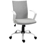 Vinsetto Home Office Linen Chair Swivel Computer Desk Task Chair, Light Grey
