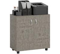 Vinsetto Two-Tier Locking Office Storage Cabinet - Grey