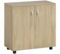 Vinsetto Two-Tier Locking Office Storage Cabinet - Oak