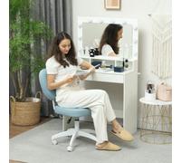 Vinsetto Vanity Task Chair With Adjustable Height, Armless, Blue