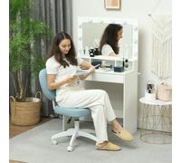 (Blue) Vinsetto Vanity Task Chair with Adjustable Height, Armless