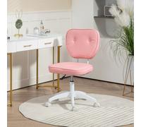 Vinsetto Vanity Task Chair With Adjustable Height, Armless, Pink, Pink