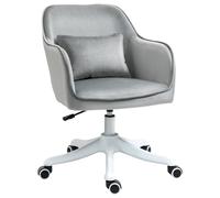 Vinsetto Velvet-Feel Office Chair with Rechargeable Electric Vibration Massage Lumbar Pillow