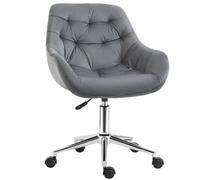 Vinsetto Comfy Velvet Desk Chair - Dark Grey