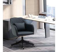 Vinsetto Velvet Office Chair, Desk Chair, Makeup Vanity Chair with Massage Lumbar Pillow and Rolling Wheels for Bedroom and Home, Deep Blue Blue