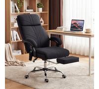 Vinsetto Vibration Massage Office Chair with Heat and Footrest - Black