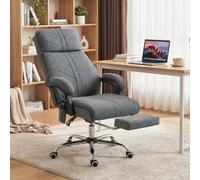 Vinsetto Vibration Massage Office Chair with Heat, Footrest - Grey