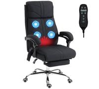 Vinsetto Vibration Massage Office Chair with Heat, Footrest, Black, Black