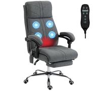 Vinsetto Vibration Massage Office Chair with Heat, Footrest - Grey
