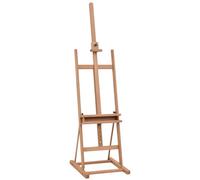 Vinsetto Wooden Easel Stand 171-230cm Adjustable Height Nature Wood Finish | H-Frame Artist, Beech Wood Art Easel, 0-80° Working Angles, for Displaying Painting, Wedding Sign
