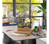 Vinsetto Wooden Table Easel Box with Storage Portable Folding Artist Easel