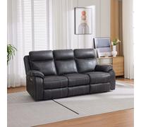 Vinson Electric Recliner 3 Seater Sofa Air Leather With Built-In Plugs