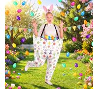 Vinsot 16 Pcs Easter Granny Pants Yard Game Set Oversized Granny Pants with Colorful Easter Eggs, Bowtie, Bunny Ears and Tail, Outdoor Tossing Game for Spring Backyard Party(Bright,Pink)