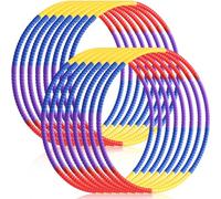Vinsot 16 Pieces Toy Hoop Detachable Plastic Hoops Exercise Equipment Toy Adjustable Rings for Sports Party Game Dance Pet Training (Rainbow Bright Mix)