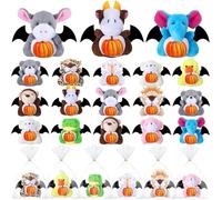 Vinsot 24 Mini Halloween Stuffed Animal Set Small Halloween Stuffed Animal Bulk Halloweens Plush Toys Keychain Decoration for Halloweens Party Favors Tree Ornaments Goodie Bag Fillers Gift 3 Inch