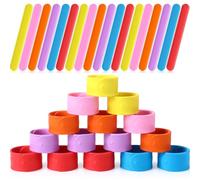Vinsot 30 Pcs Silicone Slap Bracelets Gift for Kids DIY Slap Bands Party Favor Soft Blank Snap Wristbands Bulk for School Craft Project Painting Classroom Prizes Birthday Wedding (Rainbow)