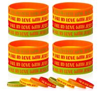 Vinsot 48 Pcs Fall Christian Party Favors Bracelet Thanksgiving Silicone Wristband Fall in Love with Jesus Inspirational Bracelets for Turkey Day Autumn Harvest Party Supplies Festival Prizes Gifts