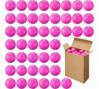 Vinsot 48 Pcs Golf Balls Bulk Solid Rubber Golf Soft Training Balls for Hit Swing Driving Range Indoor Outdoor Training Custom Printed DIY Gifts (Hot Pink)