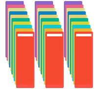 Vinsot 50 Pcs Library Book Dividers for Shelves with Stickers Assorted Colored Comic Book Dividers 4 x 12 Inch Library Shelf Marker Back to School Gift Home Bookcase, Classroom and Teacher Supplies
