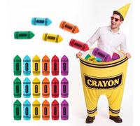 Vinsot 8 8 Pcs/32 Pcs Granny Pants Yard Game Set Outdoor Giant Pants with Crayon Stress Balls and Gnome Cone Hat, Funny Tossing Game for Adults Family Carnival Party Cosplay Field Day (Yellow)
