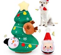 Vinsot Christmas Dog Toy Set Christmas Tree Squeaky Santa Claus Snowman Elk Interactive Ball Hide and Seek Dog Toy Plush Dogs Toys to Keep Them Busy Xmas Gift for Small, Medium, Large Pets